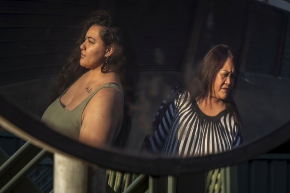 Reflecting on her cultural identity: Neda Taha (left) and her mother Susana Taufalele.