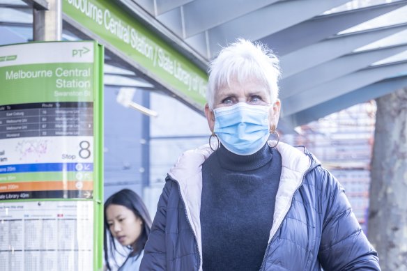 Toni Galey, from Sale, is wary of COVID infections and wears her mask in busy areas.