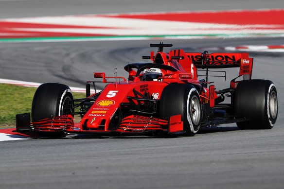 Ferrari's Sebastian Vettel at pre-season F1 testing in Barcelona this week.