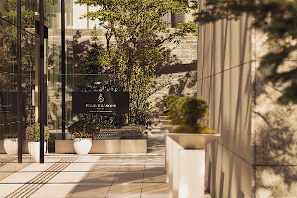 Entrance to Four Seasons Hotel Tokyo at Marunouchi.