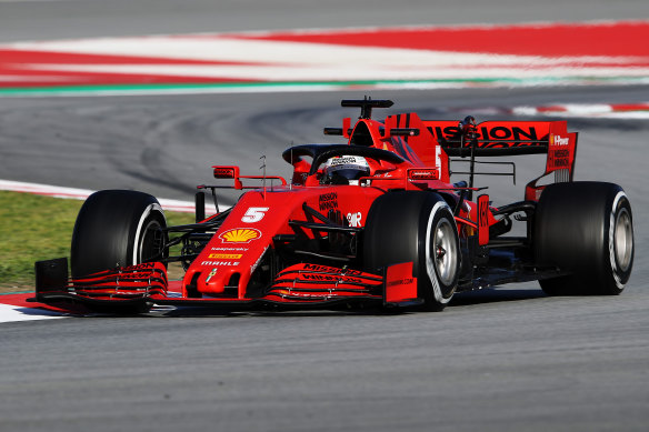 Ferrari's Sebastian Vettel at testing in Spain last month. 