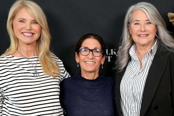Jones Road founder Bobbi Brown with supermodel Christie Brinkley and actor Lorraine Bracco in New York in August.
