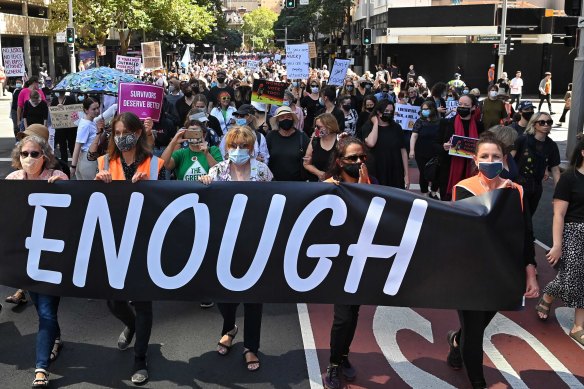 Women’s March 4 Justice protest in Sydney.