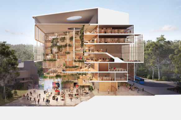 Under Griffith University’s proposal,  the new $200 million School of Environment and Science will be built where the original Australian Environmental Studies building currently sits.