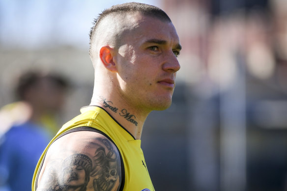 Dustin Martin at training this week.