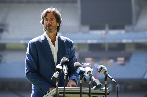 AFL CEO Gillon McLachlan at Marvel Stadium on Friday.