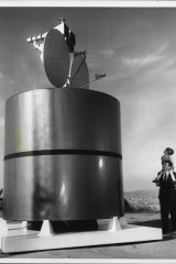 "A full scale model of Intelsat IV, the next generation of communication satellites due to go into service during the 1970's. Their capacity is 20 times greater than that of the present Intelsat III satellites. July 21, 1969"