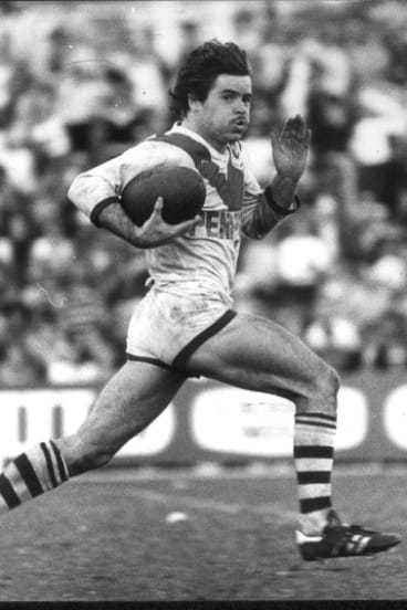 Good genes: Steve Morris on the fly for the Dragons.