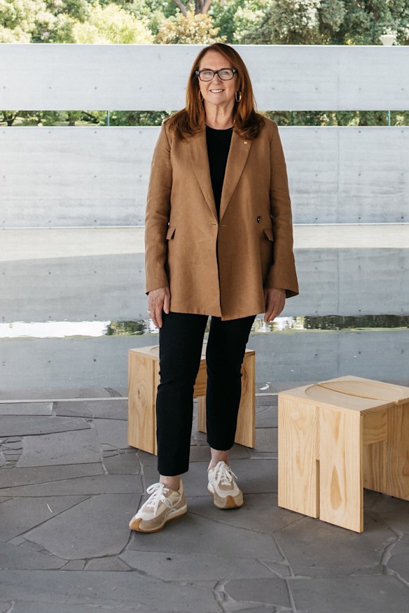 Naomi Milgrom in MPavilion 10 in the Queen Victoria Gardens.