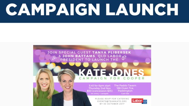 Kate Jones will hold a campaign launch for the seat of Cooper on November 2. 