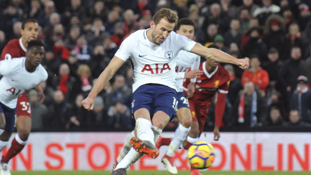 Spurs' Harry Kane scores from the spot.