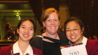 Grace Gao, Reverend Cannon Kate Boughton and Angelia Zhang at St Michael’s Collegiate, Hobart. Grace Gao received an ATAR of 99.55 placing her in the top 1 per cent of Australia. 
Reverend Cannon Kate Boughton lives on campus. Angelia Zhang came to Tasmania in 2016 to study from China; she was voted by her peers to be Head Prefect of Collegiate in 2019. She is pursuing her studies at Melbourne University.