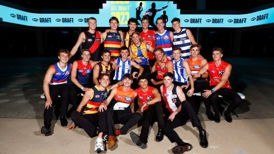 Some of the first-round draft picks of 2023 are pictured in their new colours.