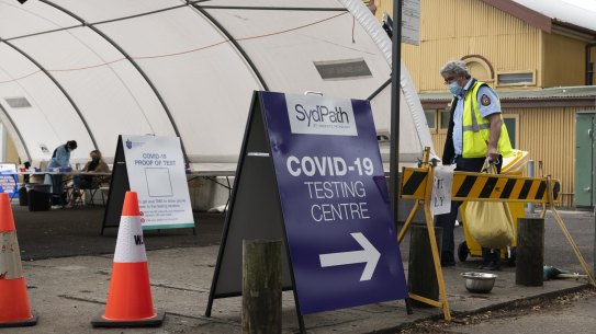 SydPath covid-19 testing clinic at Rushcutters Bay, September 18, 2021. Photo: Rhett Wyman/SMH