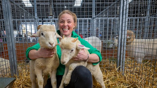 Jill Noble is showing her sheep from her Hallston Valley farm at the show.