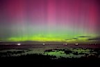 The aurora australis (southern lights) over Williamstown, Melbourne on Saturday.