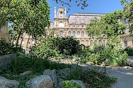 The new memorial garden combines chunky rock and Mediterranean plants