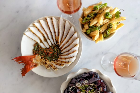 Coral trout for two at Petermen in St Leonards.