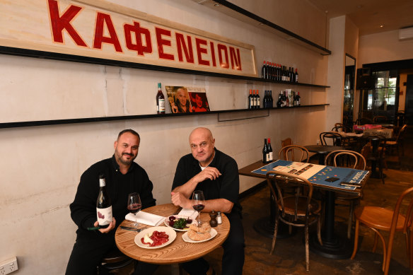 Restaurateur Con Christopoulos (right) is turning his hand to Greek food with business partner Stavros Konis.