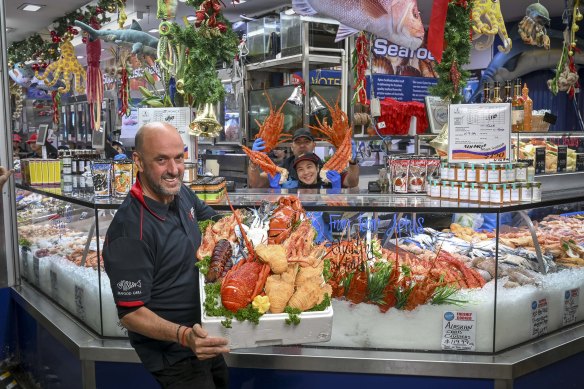 Angelo Zahos from Aptus Seafoods at South Melbourne Market.