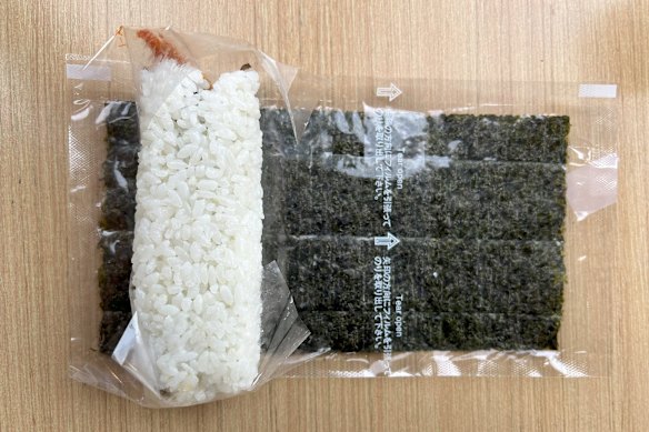 At Sushi Uokin in Hawthorn, grab-and-go hand rolls come in packaging that separates the rice from the nori, like at Japanese convenience stores.