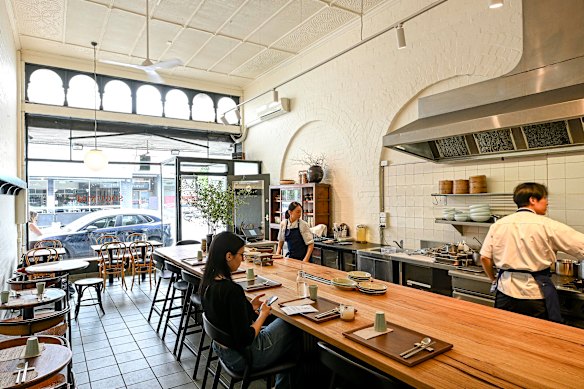 Inside the lunch-only restaurant.