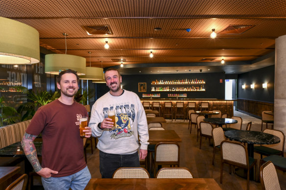 Moon Dog founders Karl van Buuren (left) and Josh Uljans in the smaller Jungle Room.