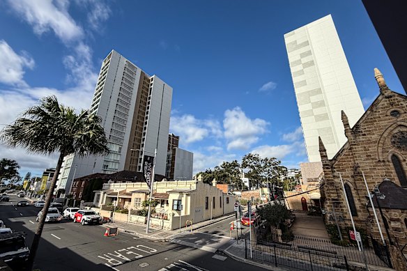 The intersection of Burleigh Street and Railway Parade in Burwood, where a tower has been approved on the site of the former Young family home. The Greek Orthodox Church, Saint Nectarios, had raised objections but is happy the plans have been revised.