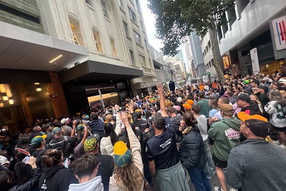 Oscar Piastri was swamped by fans in the Melbourne CBD on Tuesday.