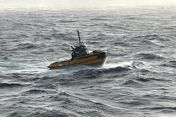 The view of searching vessels from the Pacific Adventure.