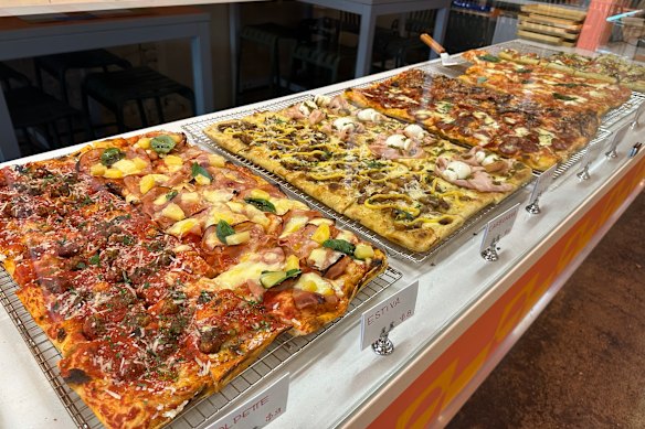 Pizzette makes more than 20 different styles of pizza al taglio.