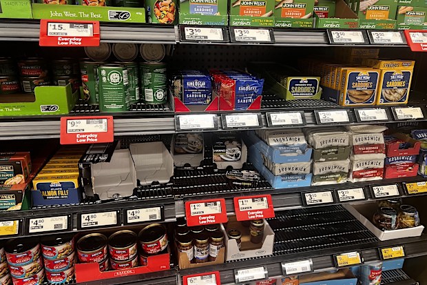 supermarket pasta and sardines budget buys selling out cost of living crisis
