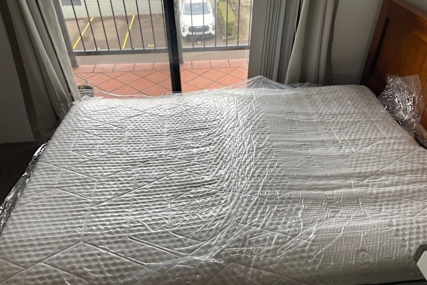 Emma mattress on a bed frame