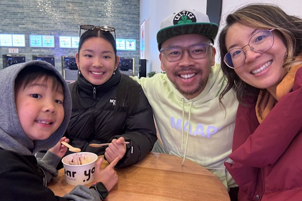 Candice Hung with her family: As an ovarian cancer survivor Candice is an ambassador for Frocktober
