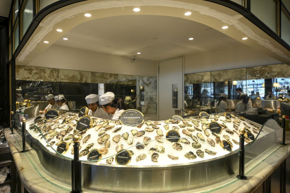 The custom-built oyster bar.