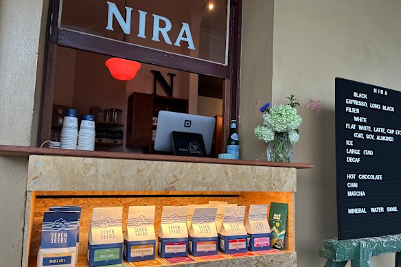 Nira is a hole-in-the-wall coffee shop.