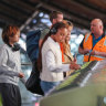 Metro Trains customer service staff working at Southern Cross Station March 2024.