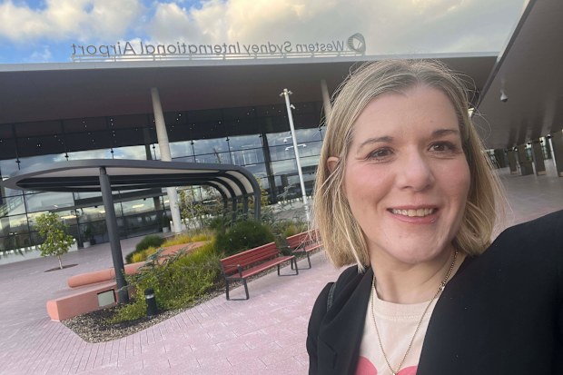 Sarah Swain at Western Sydney International Airport.