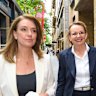 NSW Liberal Opposition Leader Kellie Sloane and Federal Liberal Opposition Leader Sussan Ley arrive at the NSW Liberal State Council Meeting in Sydney on Saturday.
