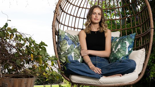 Lilli Staff at her home about a year and a half after undergoing stenting to treat her chronic pelvic pain.