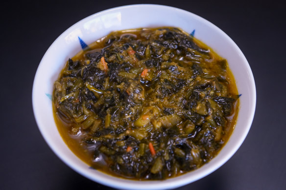 Matembele (sweet potato leaves).
