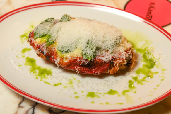 The go-to dish of ricotta-stuffed eggplant parmigiana.