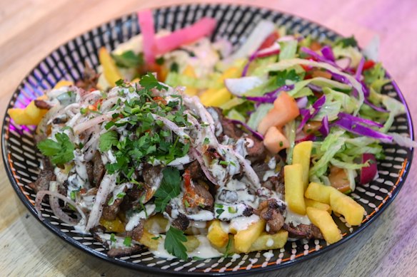 Lamb shawarma plate.