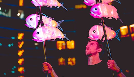 The aquatic puppetry show after a screening of A Life Illuminated at Brisbane International Film Festival.