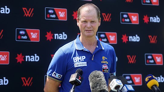 West Coast AFLW coach Michael Prior.