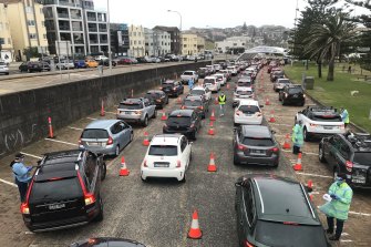 The Bondi Beach Covid-19 testing clinic was full as of 930am