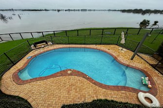 Water views from Steve Innes’s balcony. 