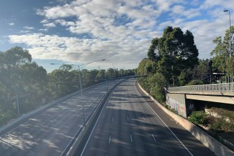 The Monash Freeway on Sunday morning.