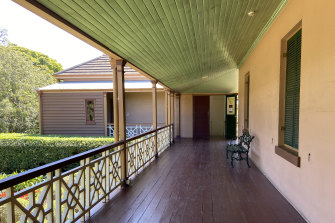 The front verandah at Brisbaneâ€™s first â€œparty houseâ€, Newstead House.