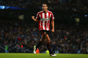 Jack Rodwell celebrates scoring for Sunderland in 2015 against his old Premier League club Manchester City.